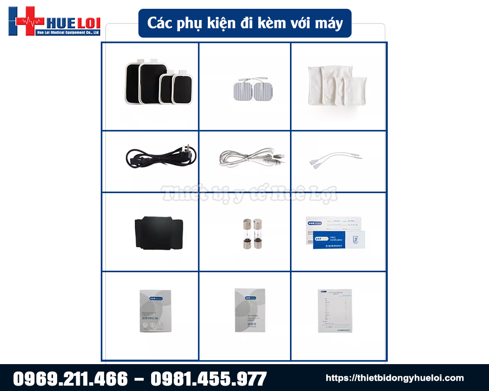 Danh sách phụ kiện máy điện xung Beoka