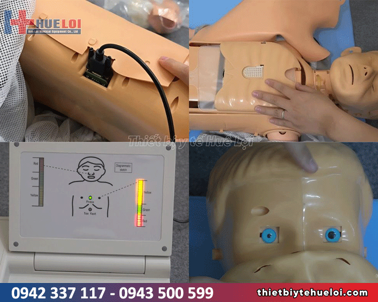 mô hình hồi sức tim phổi trẻ em có moniter