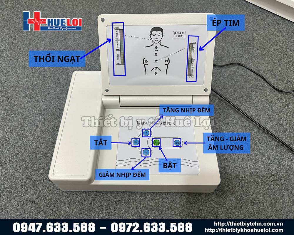 bảng điều khiển mô hình hồi sinh tim phổi 170cm