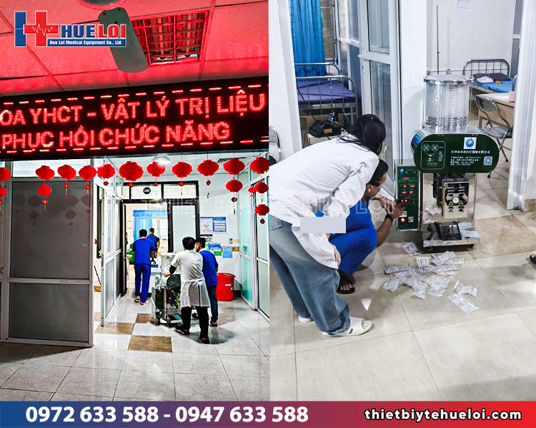 huê lợi bàn giao máy sắc thuốc