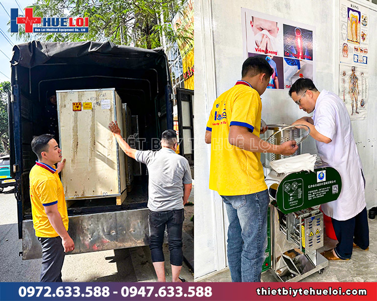 huê lợi bàn giao máy sắc thuốc phòng khám